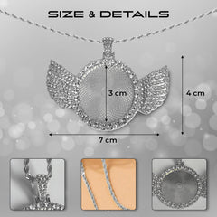 Personalized Silver Angel Wings Pendant for Men & Women