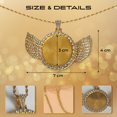 Personalized Golden Angel Wings Pendant for Men & Women