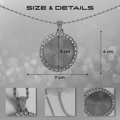 Personalized Silver Round Pendant for Men & Women