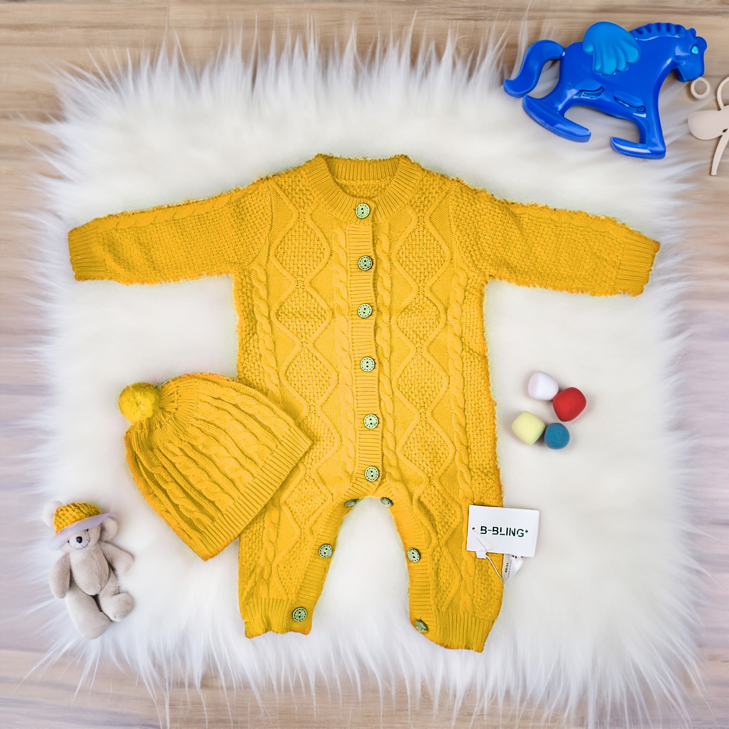 Yellow Baby Woolen Romper