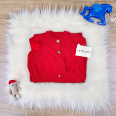 Red Baby Woolen Romper