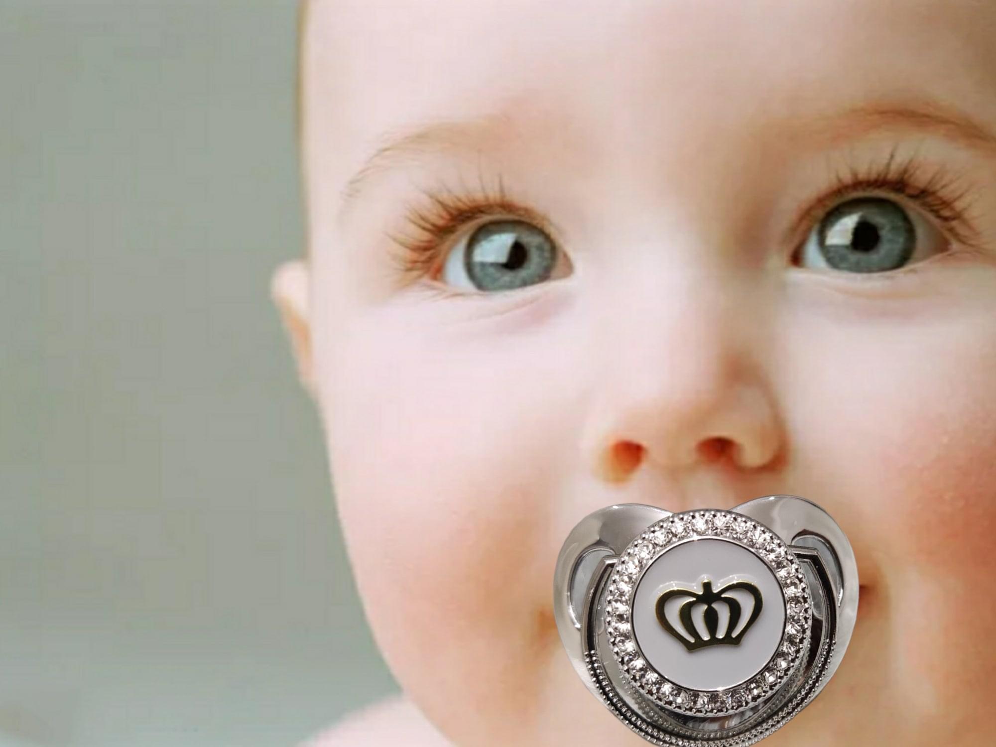 grey on Silver Pacifier