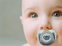 Blue on Silver Pacifier