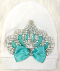 Mint Green On White Blanket Set (Queen Crown)