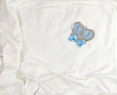 Baby Blue on White Blanket