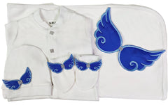 Royal Blue On White Blanket Set