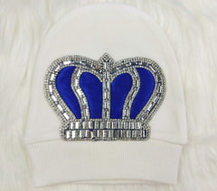 Royal Blue on White Blanket Set