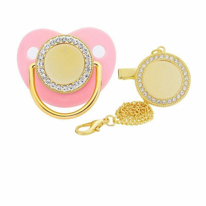 Pink On Golden Pacifier
