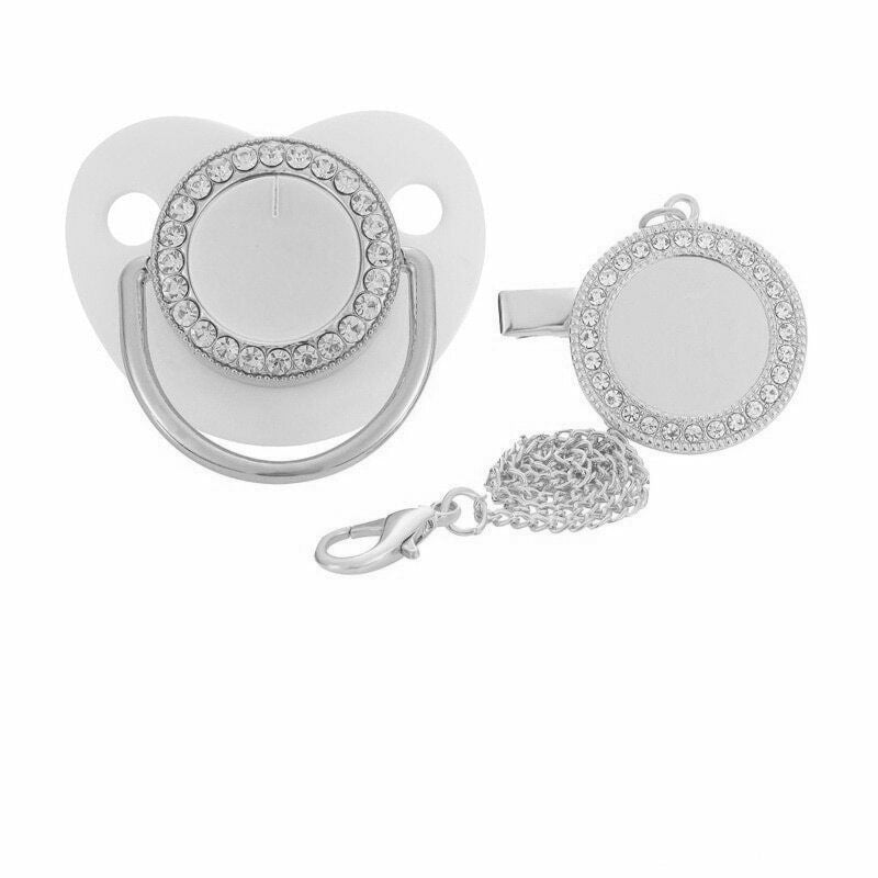 White On Silver Pacifier